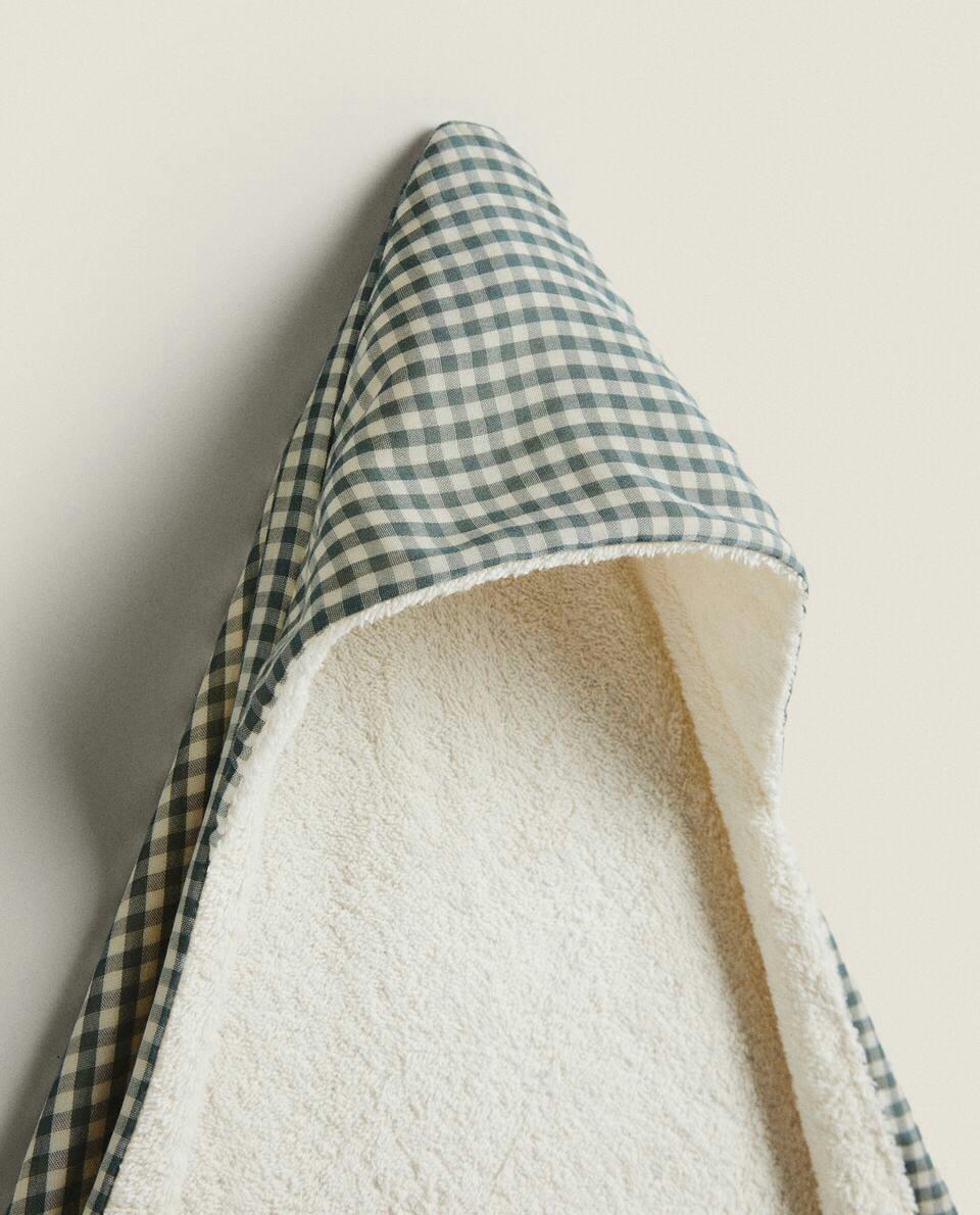 GINGHAM CHILDREN'S BATH TOWEL