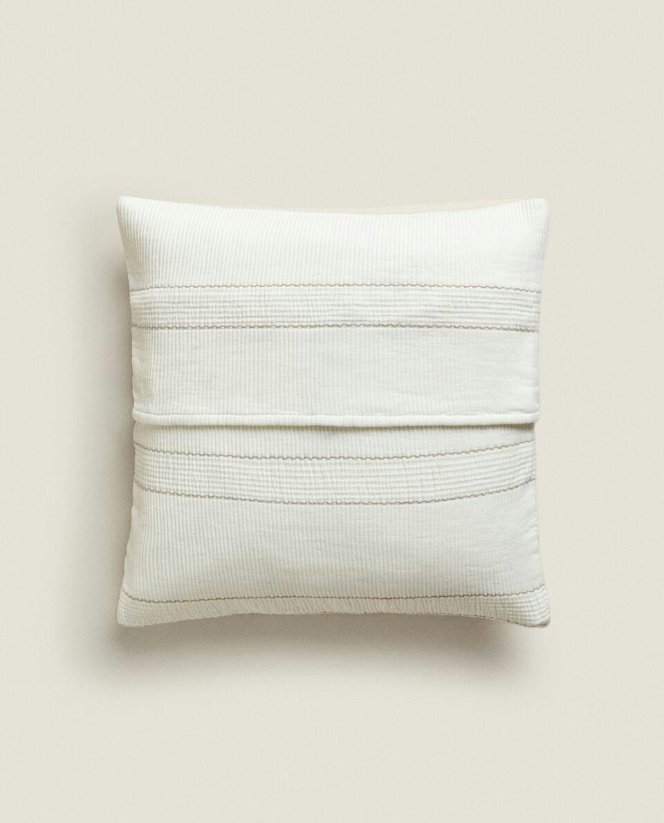 COTTON JACQUARD CUSHION COVER
