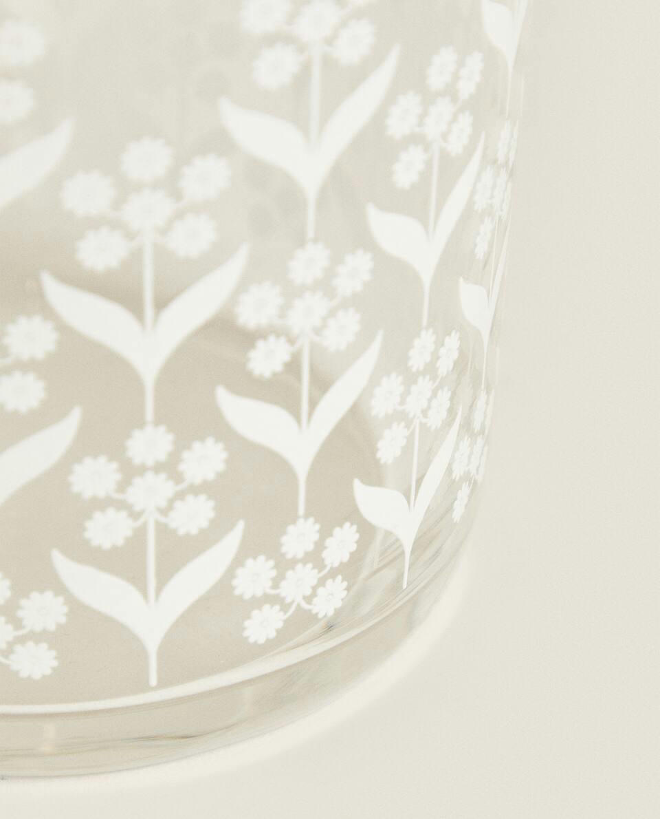 FLORAL GLASS TUMBLER