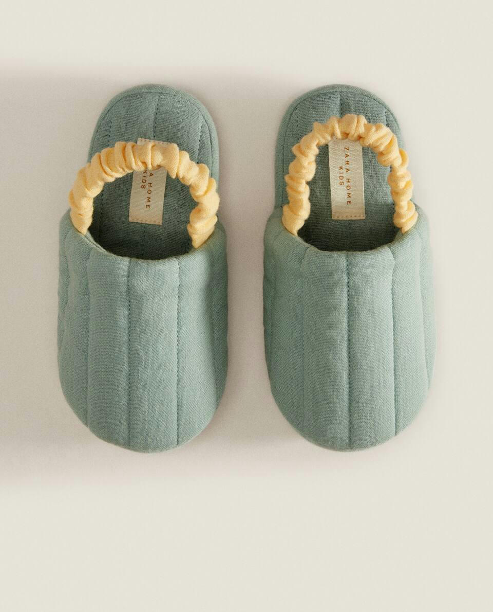 FABRIC SLINGBACK SLIPPERS WITH BACK STRAP