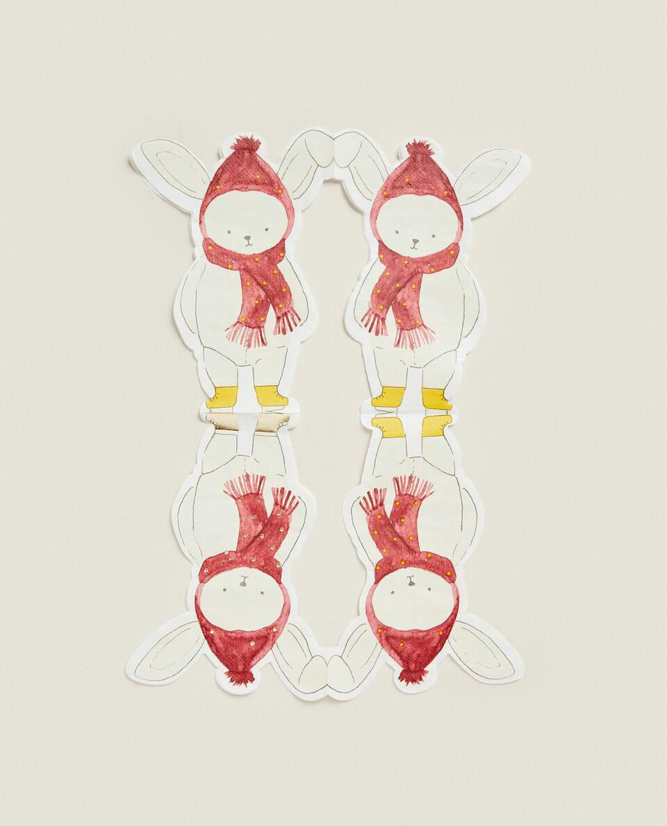 PACK OF CHILDREN’S PAPER NAPKINS WITH CHRISTMAS BUNNY (PACK OF 20)