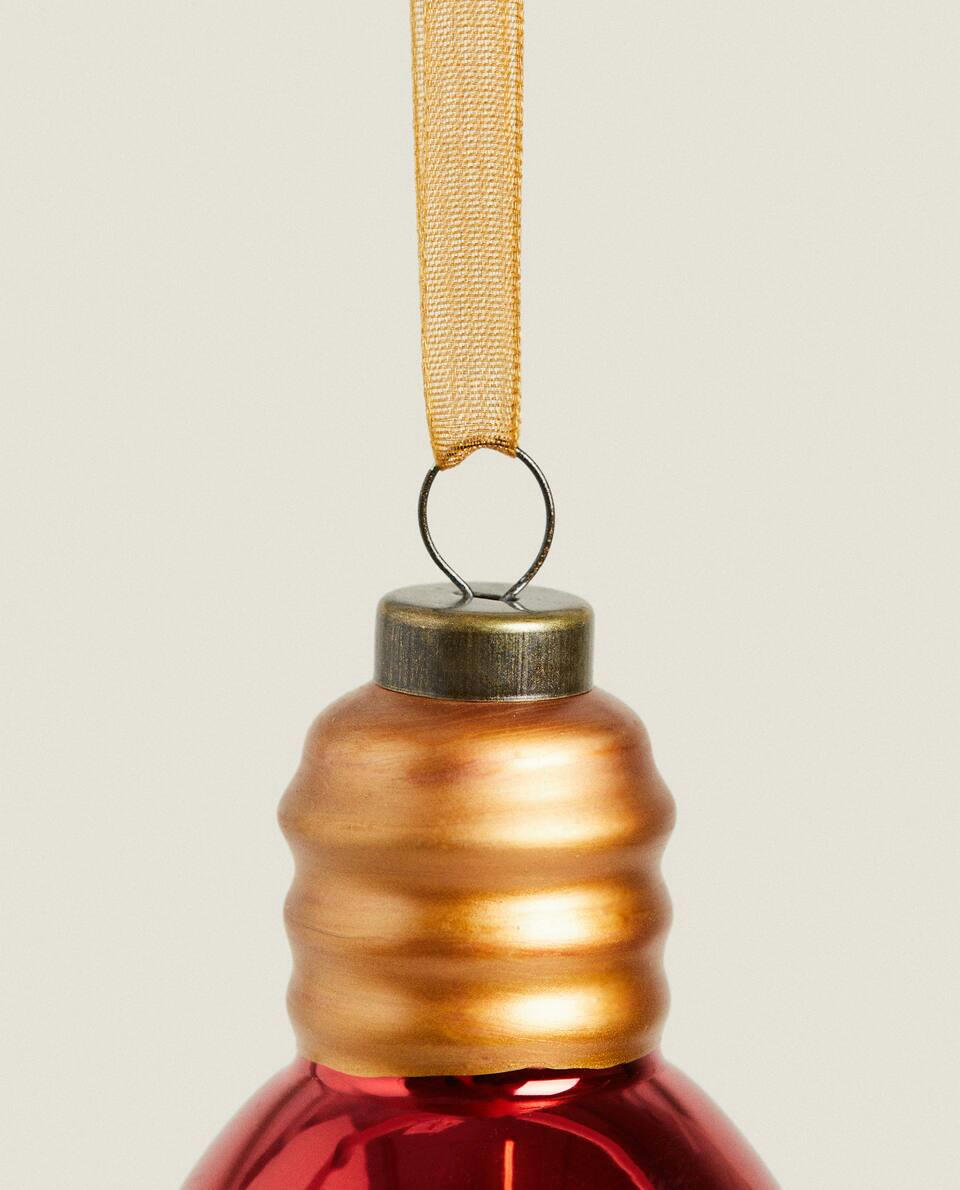 GLASS LIGHT BULB CHRISTMAS DECORATION