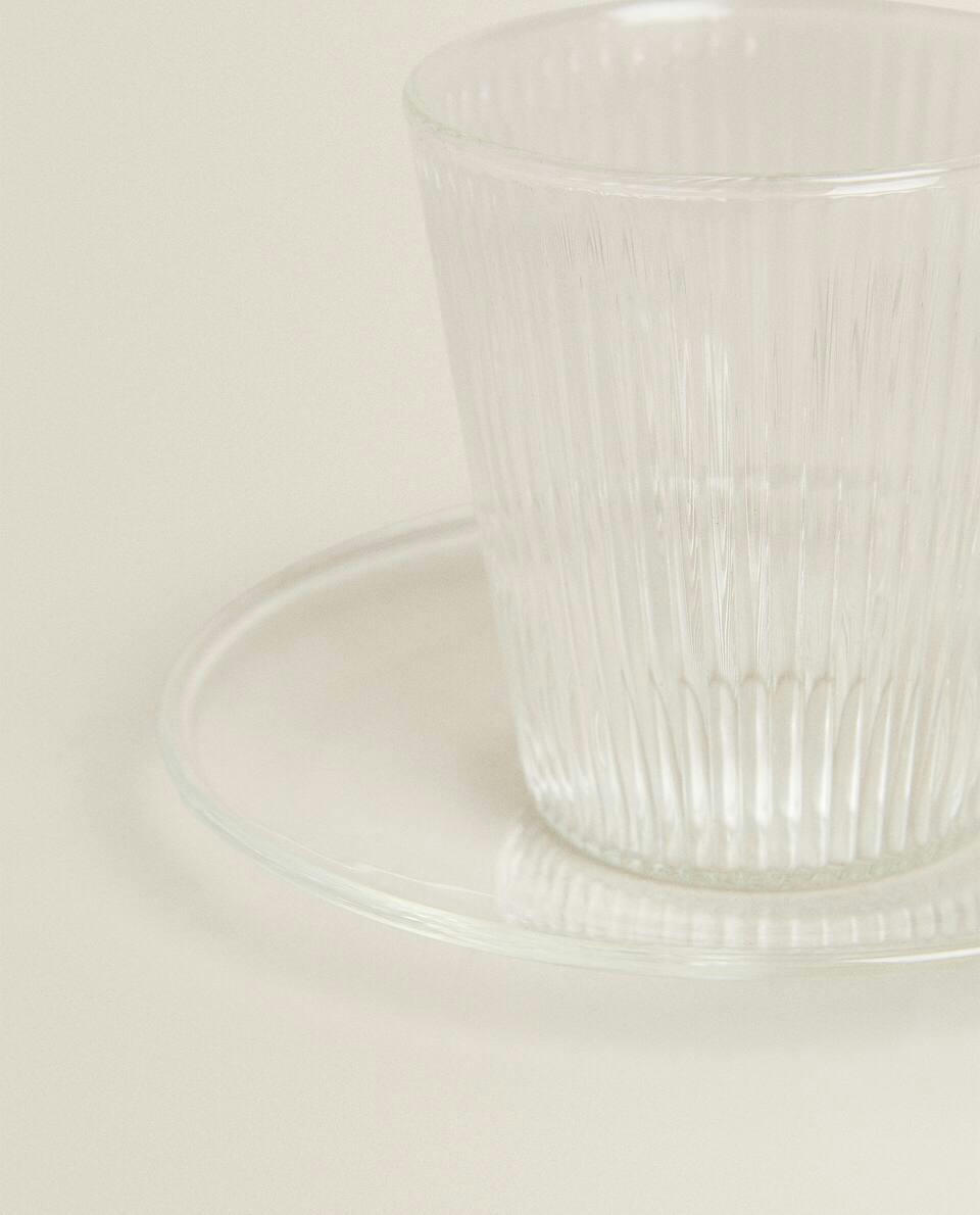 BOROSILICATE GLASS COFFEE CUP AND SAUCER