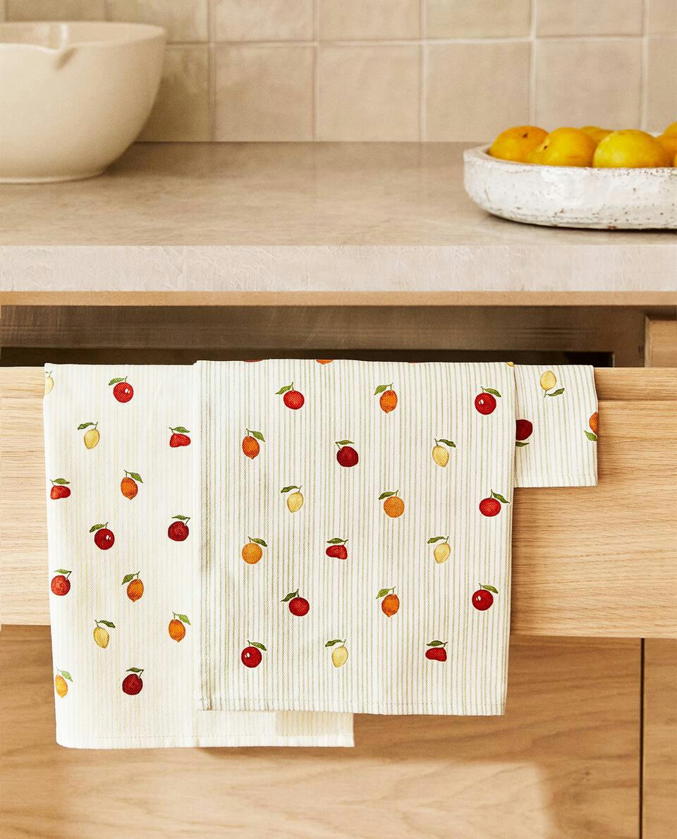 FRUIT PRINT COTTON TEA TOWEL (PACK OF 2)