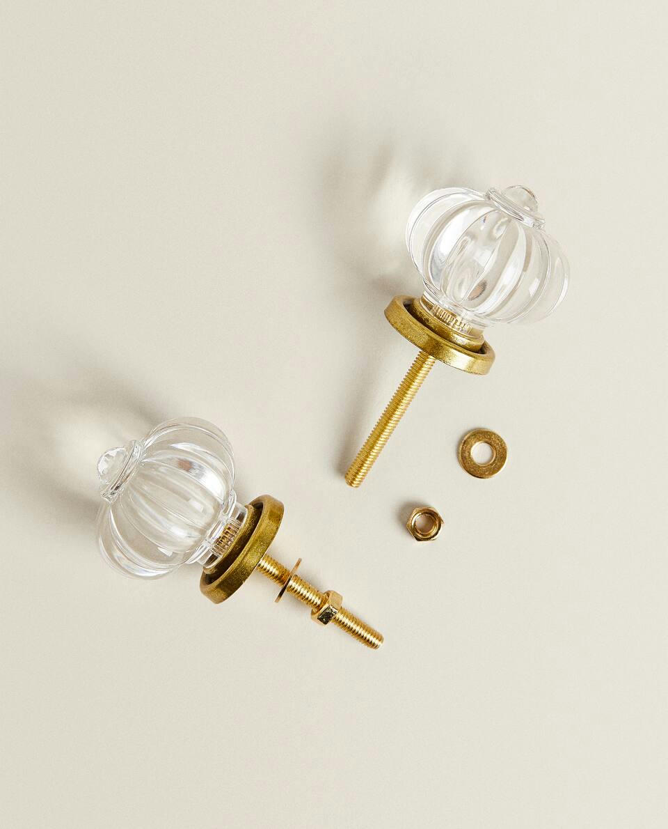 ACRYLIC FLOWER DOOR KNOB (PACK OF 2)