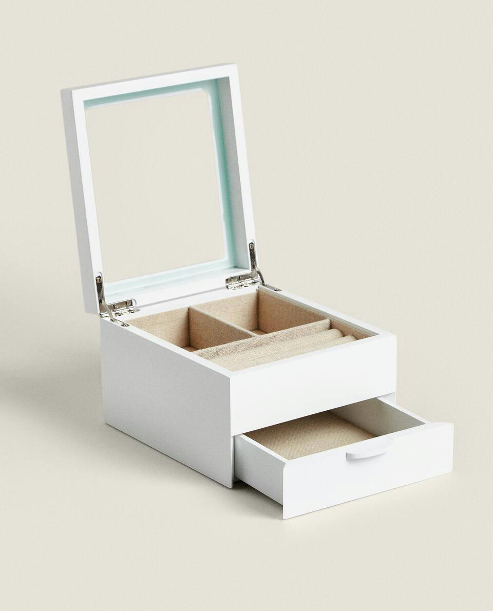 LACQUERED JEWELLERY BOX WITH DRAWER