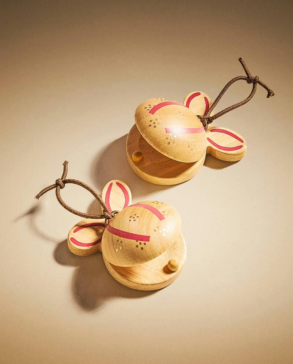 CHILDREN’S CHRISTMAS BUNNY RABBIT TOY CASTANETS