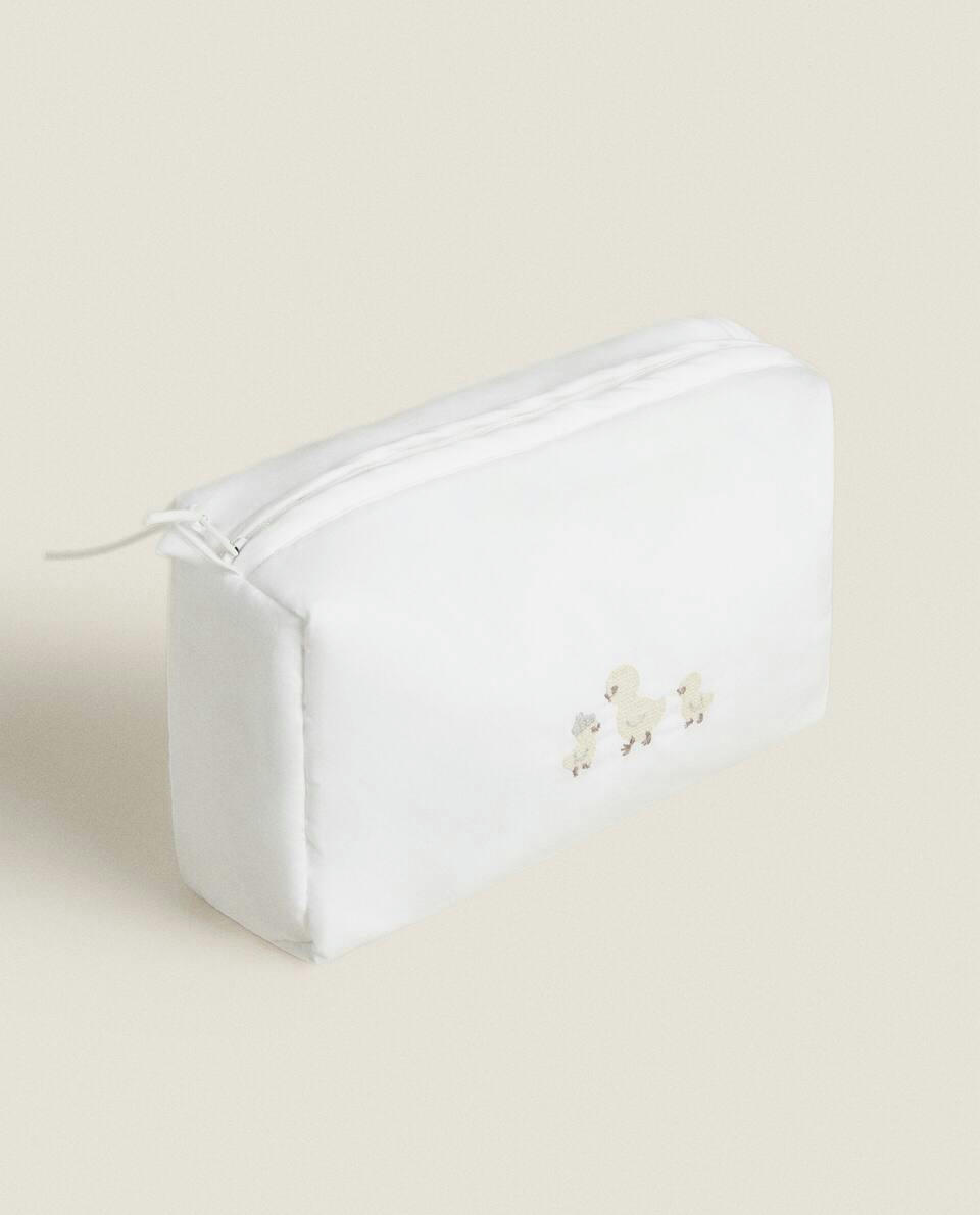 EMBROIDERED DUCK TOILETRY BAG