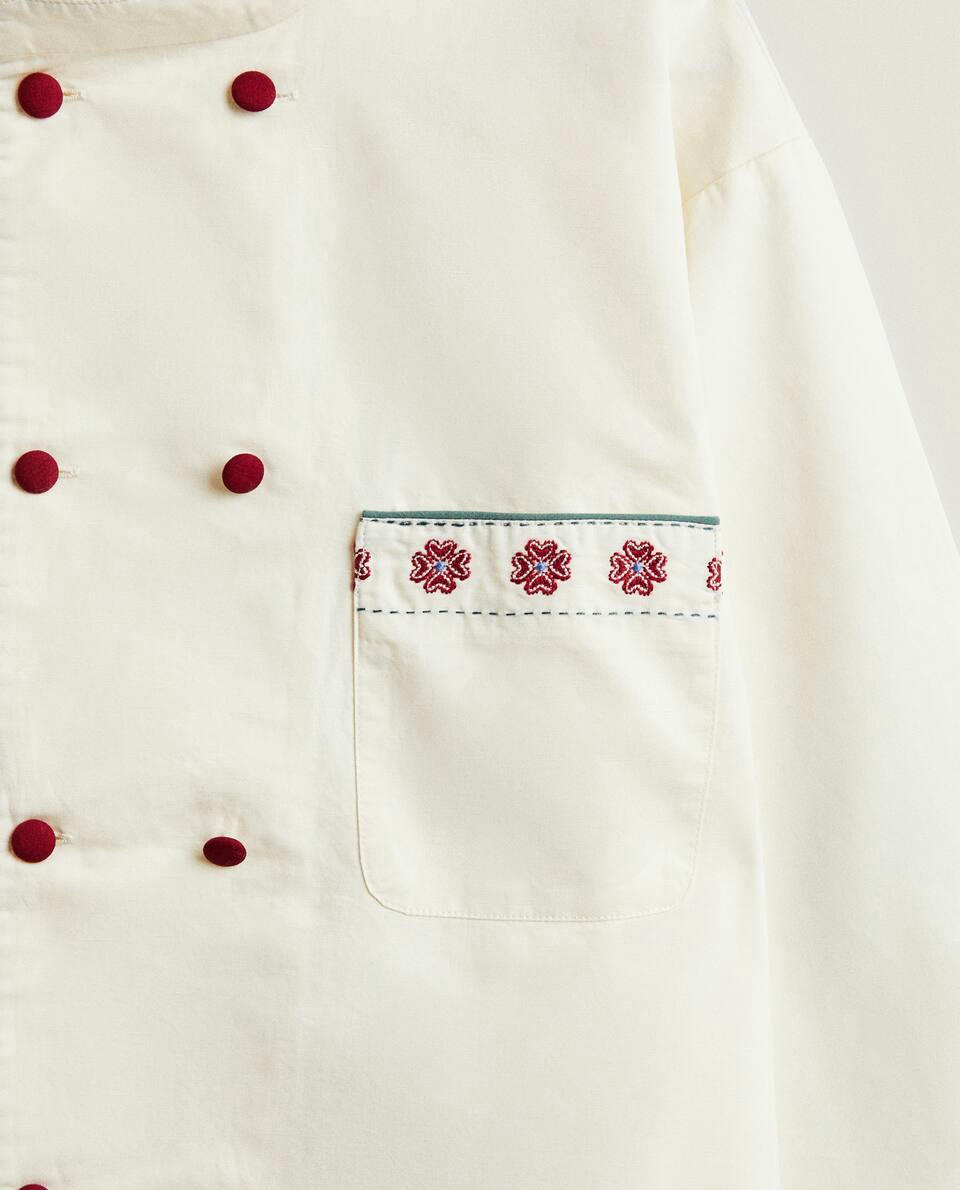 ADULT CHRISTMAS COTTON AND LINEN CHEF JACKET