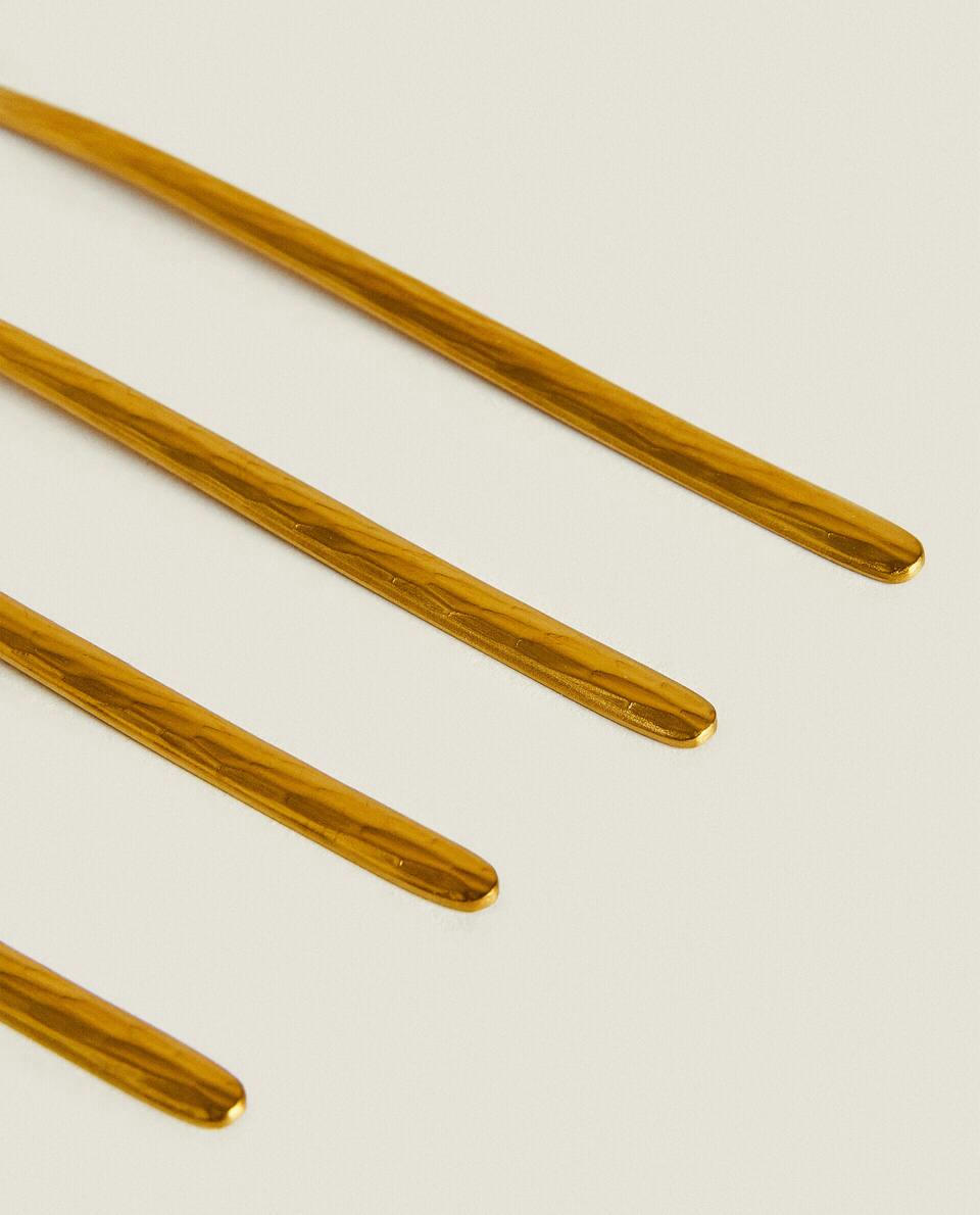 BOX 4 BRUNCH FORKS WITH HAMMERED HANDLE