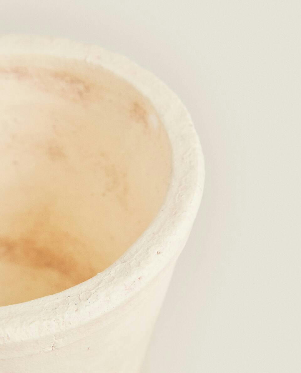 WHITE CLAY FLOWERPOT