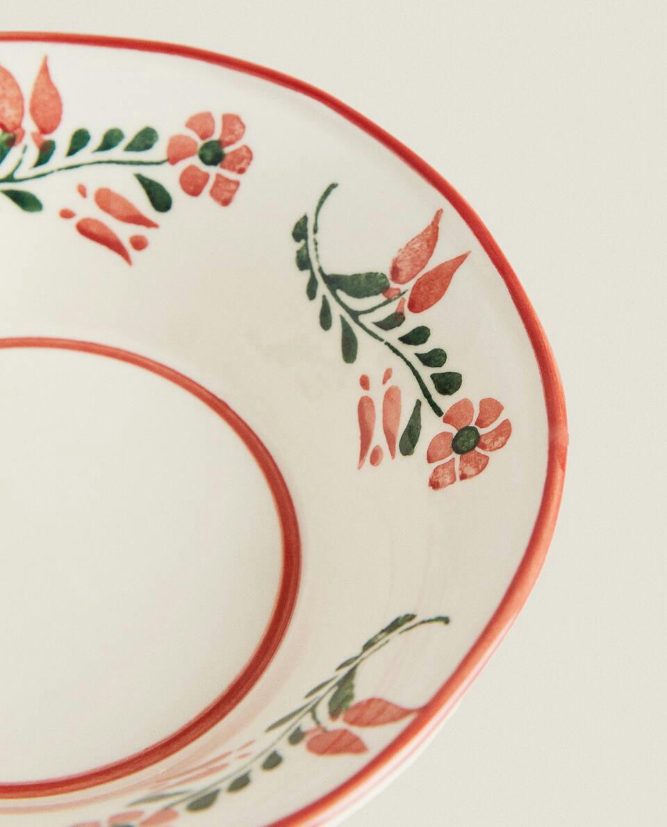 FLORAL EARTHENWARE BOWL