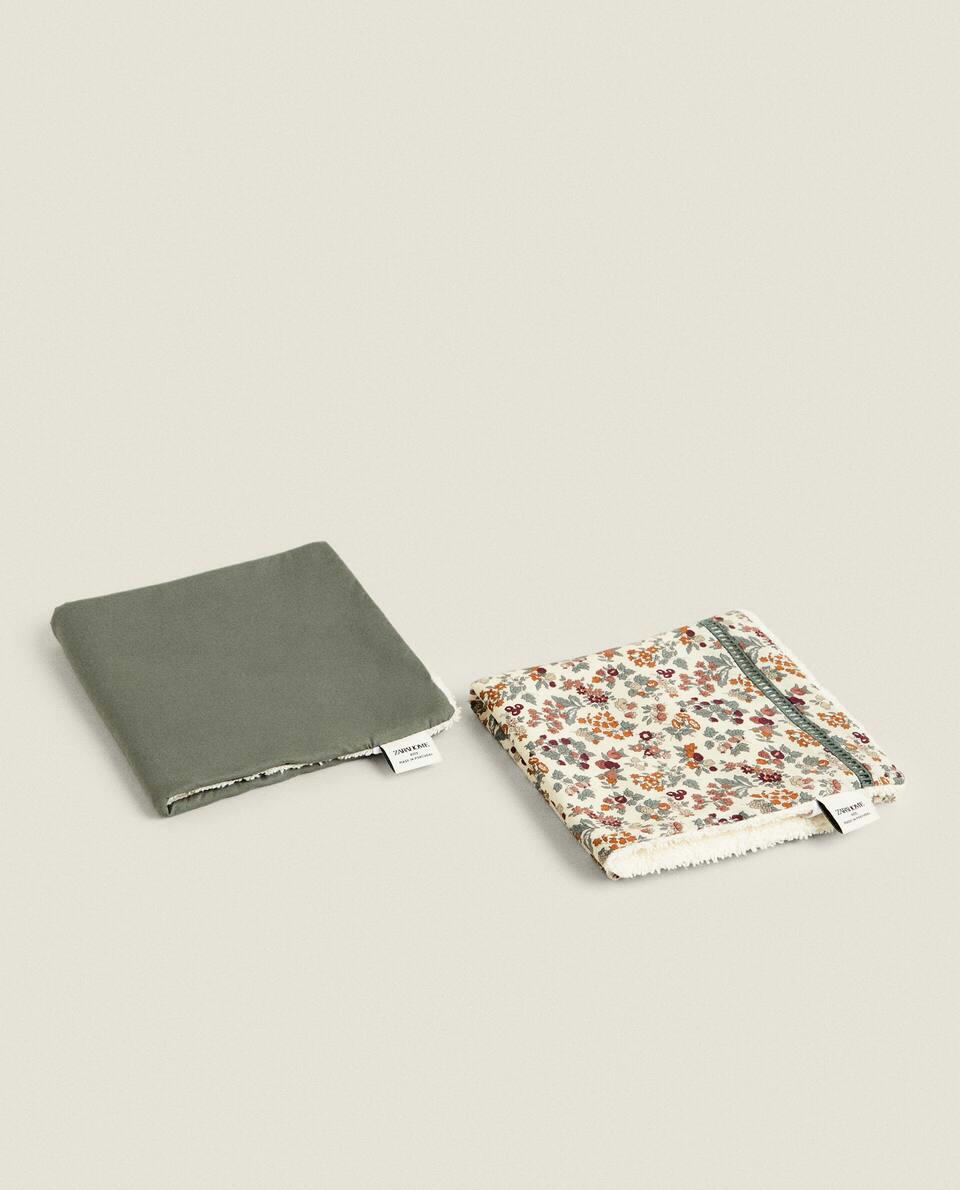 PACK OF CHILDREN’S FLORAL PRINT FABRIC MUSLIN CLOTHS (PACK OF 2)