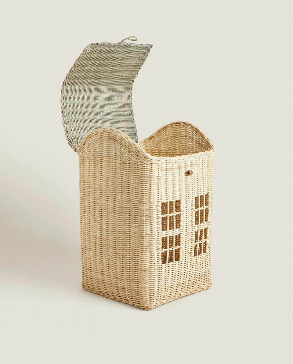 KIDS’ RATTAN HOUSE BASKET