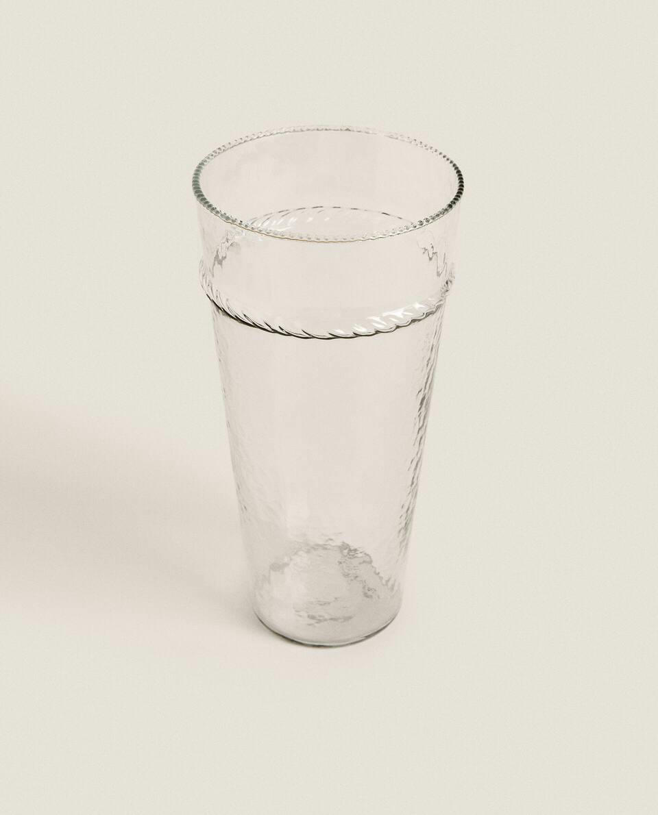 GLASS VASE WITH BORDER