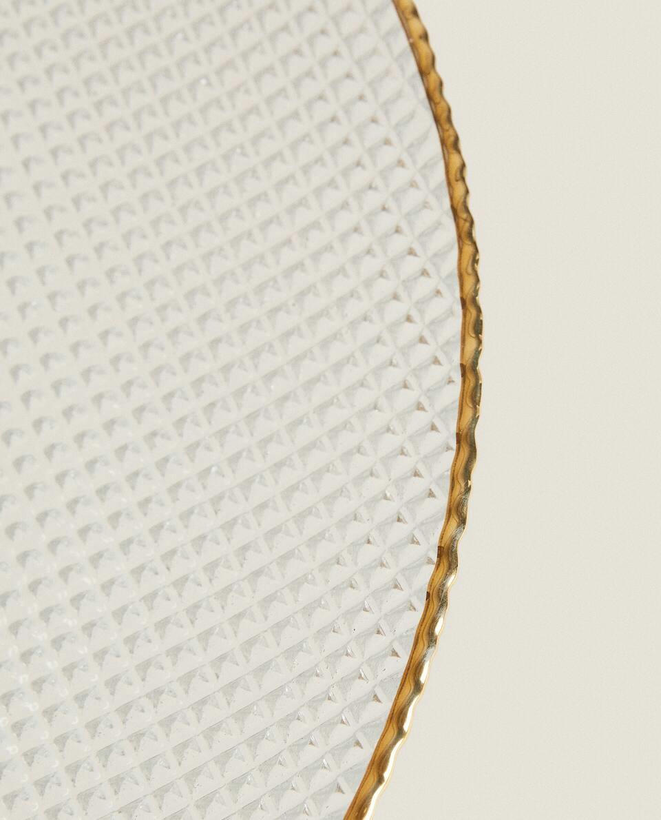 GLASS SERVING DISH WITH STAND