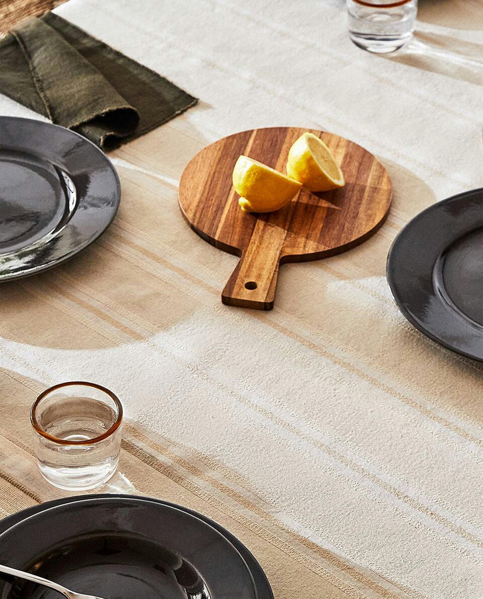 DYED THREAD COTTON TABLECLOTH