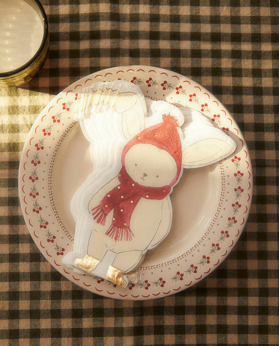PACK OF CHILDREN’S PAPER NAPKINS WITH CHRISTMAS BUNNY (PACK OF 20)