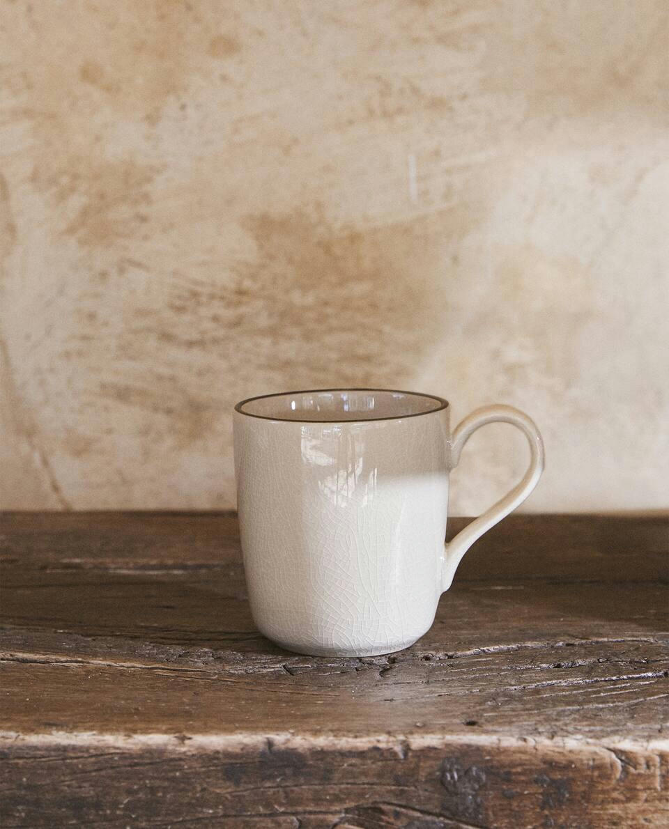 STONEWARE MUG WITH RIM