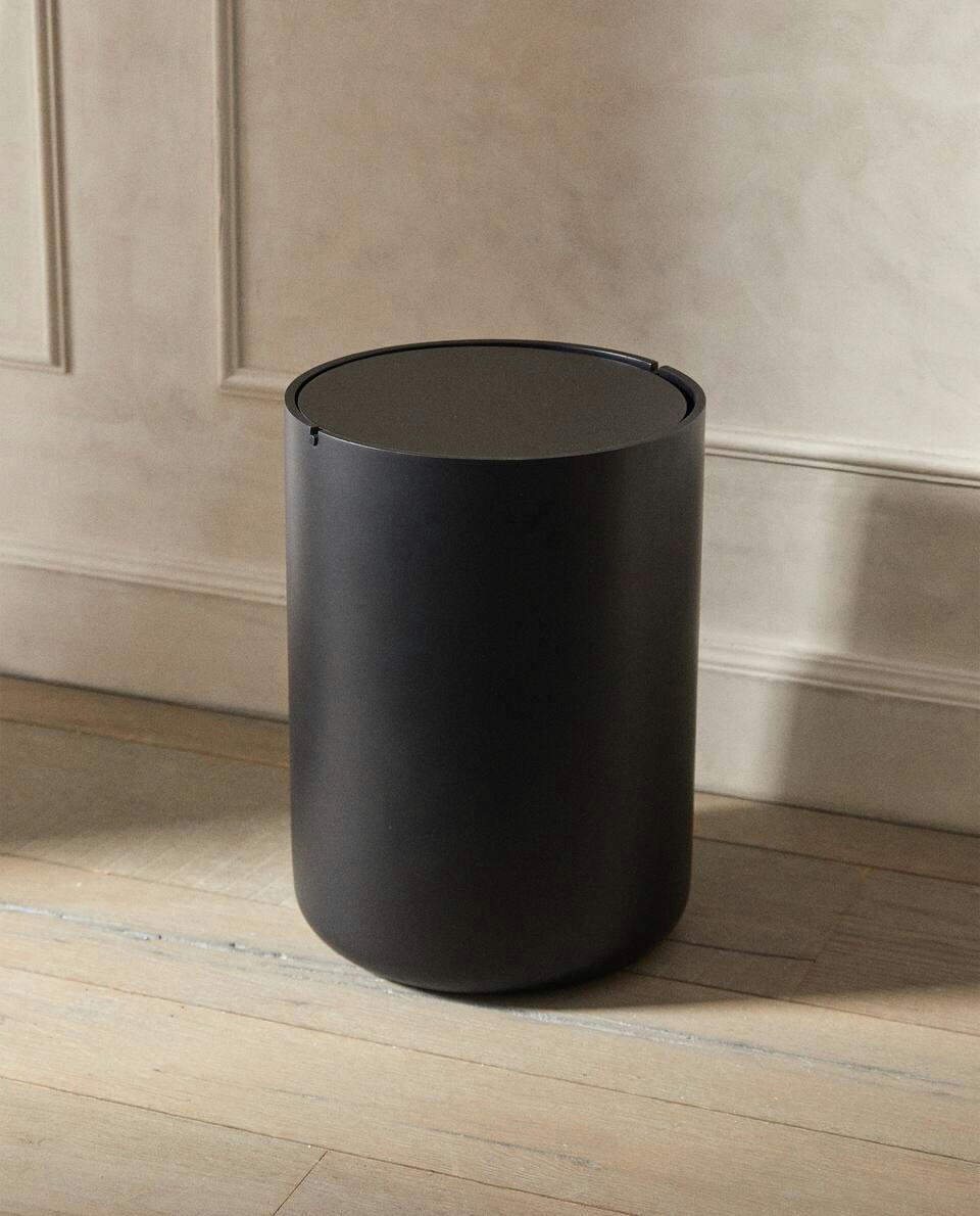 LARGE BLACK RESIN WASTEPAPER BIN