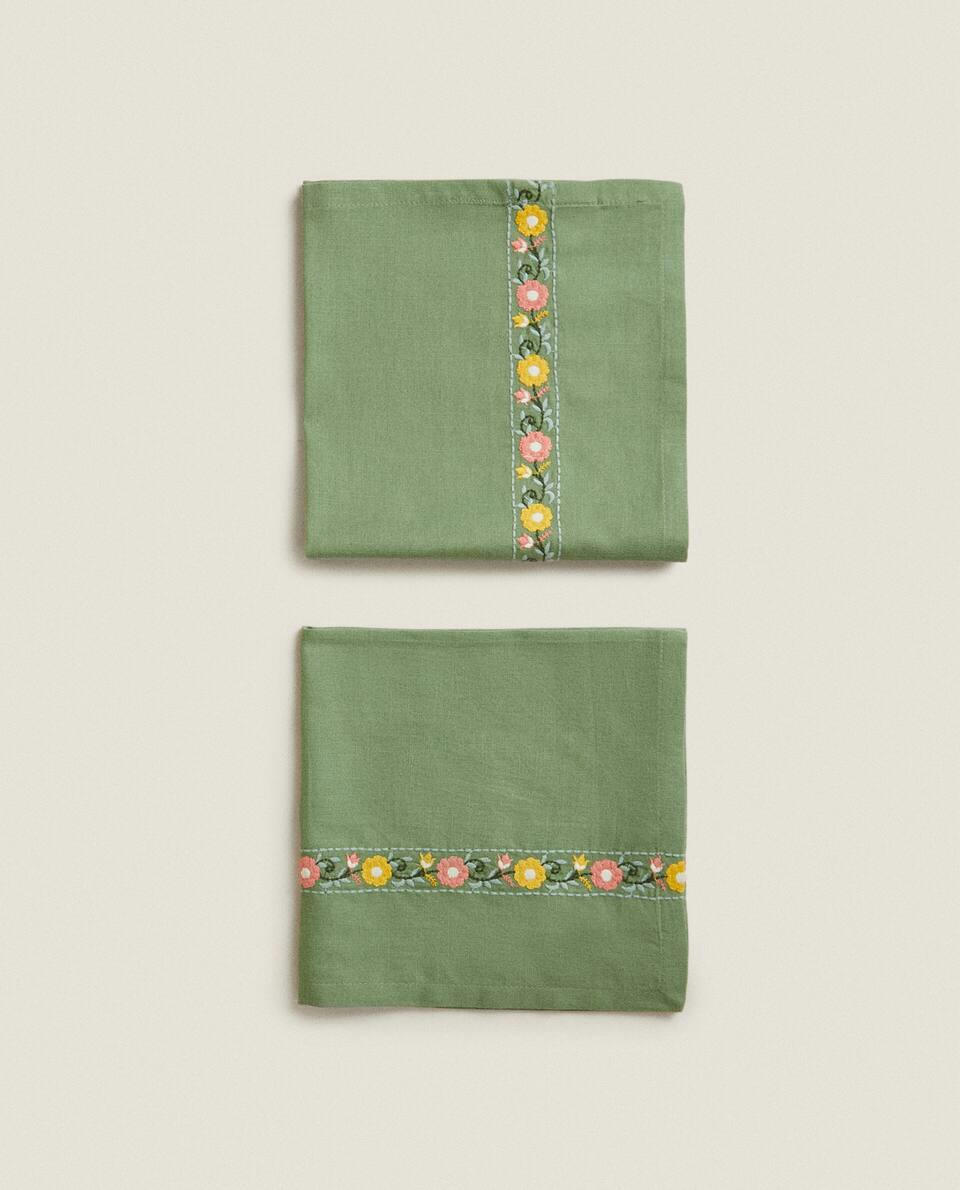 EMBROIDERED COTTON NAPKINS (PACK OF 2)