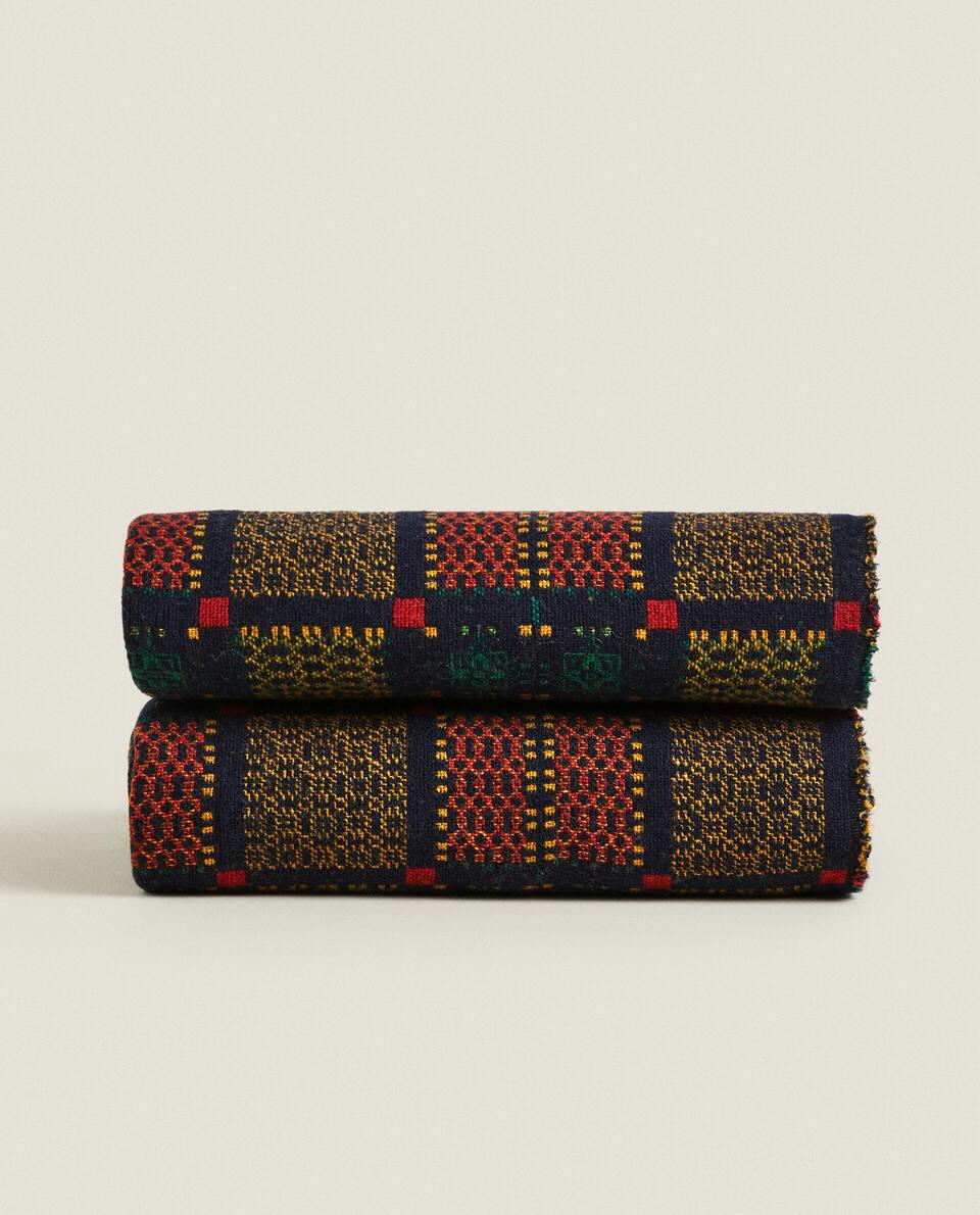 MULTICOLOURED CHRISTMAS JACQUARD WOOL BLANKET