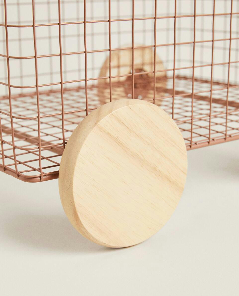 METAL TROLLEY WITH WHEELS