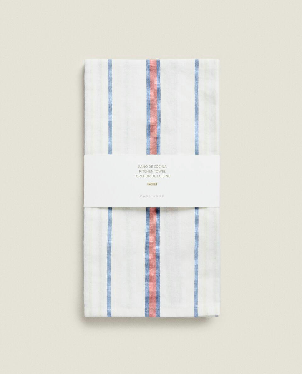 STRIPED COTTON TEA TOWELS (PACK OF 2)