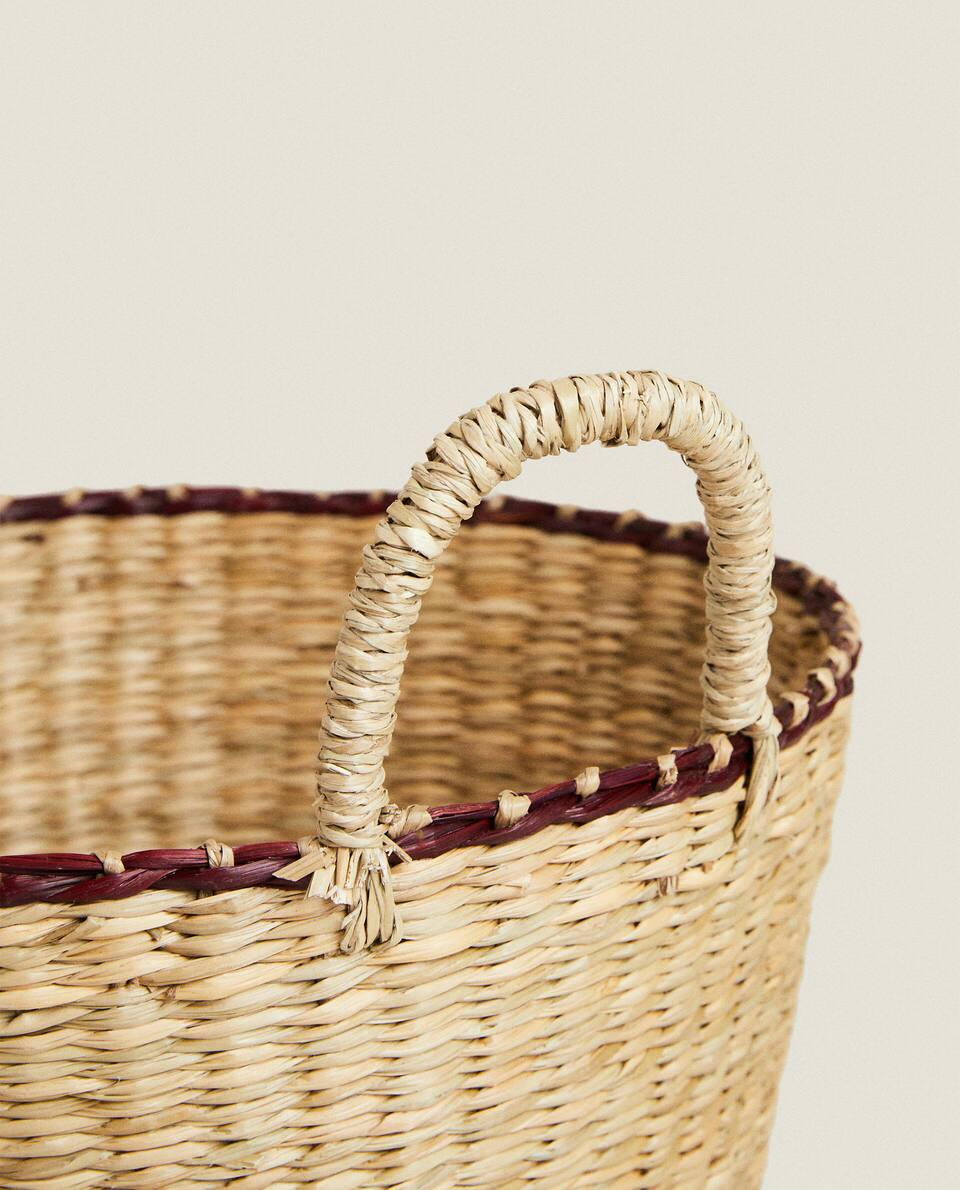 BRAIDED BASKET WITH HANDLES