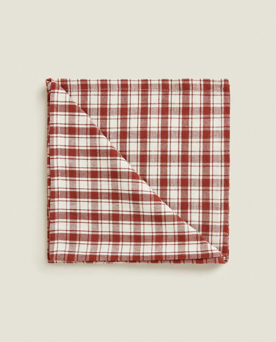 CHECK COTTON NAPKINS (PACK OF 2)