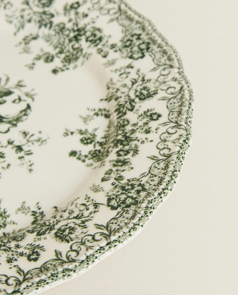 FLORAL EARTHENWARE DINNER PLATE