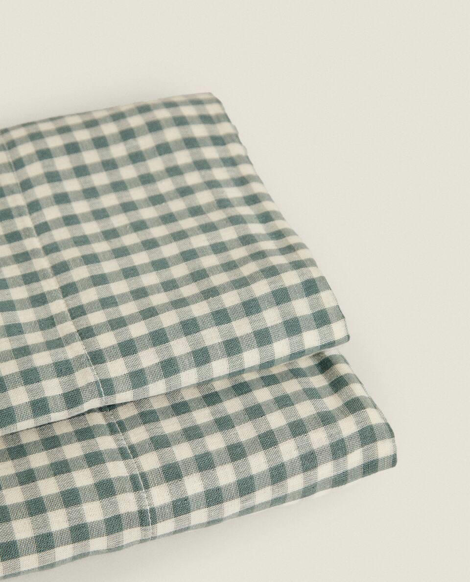 CHILDREN’S GINGHAM CHECK FLAT SHEET
