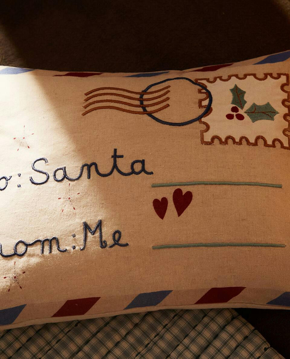 CHILDREN’S FATHER CHRISTMAS LETTER CUSHION COVER