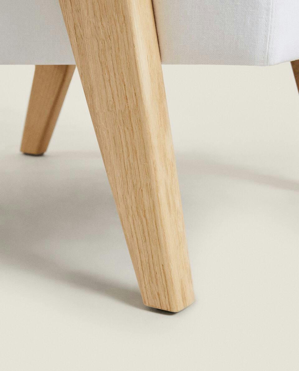 ZARA HOME BY BLASCO UPHOLSTERED OAK ARMCHAIR