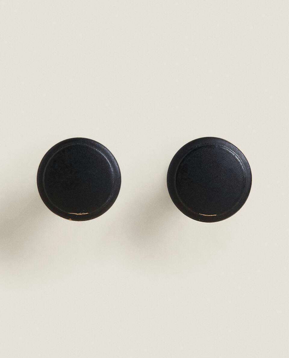 BLACK METAL DOOR KNOB (PACK OF 2)