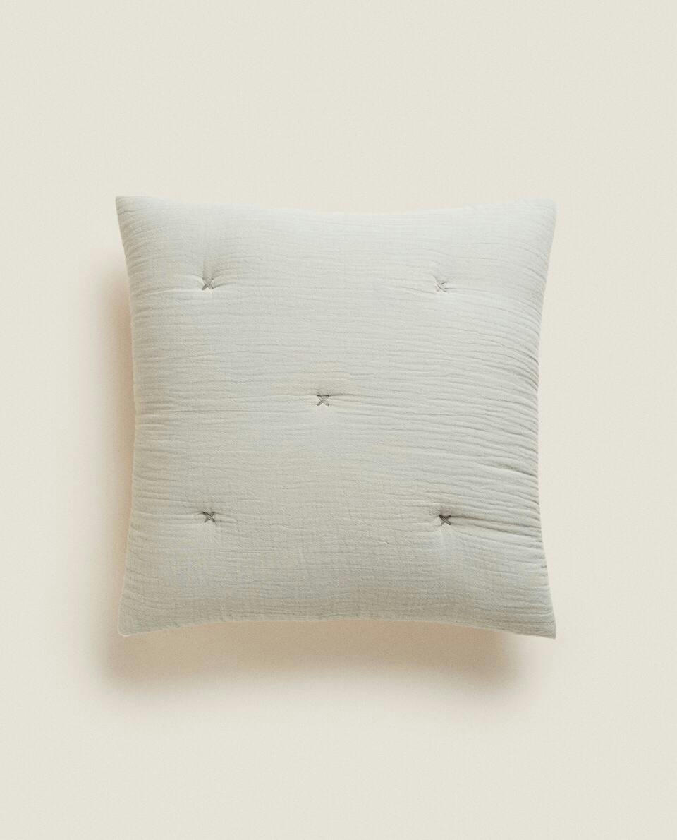 CHIFFON AND COTTON JERSEY CUSHION COVER