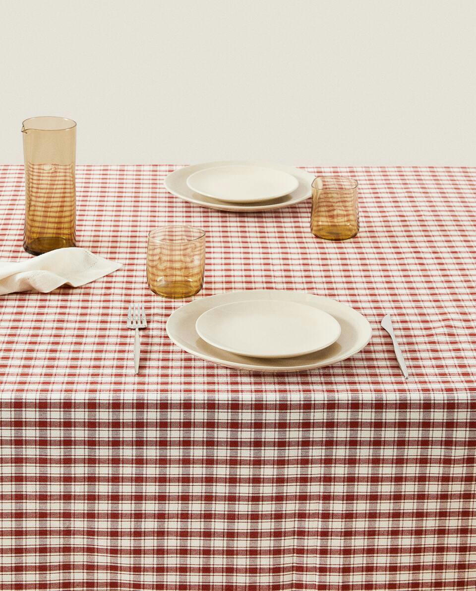 CHECK COTTON TABLECLOTH