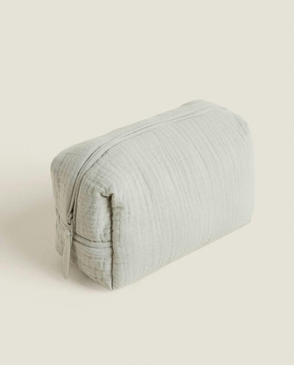COTTON MUSLIN CLOVER TOILETRY BAG