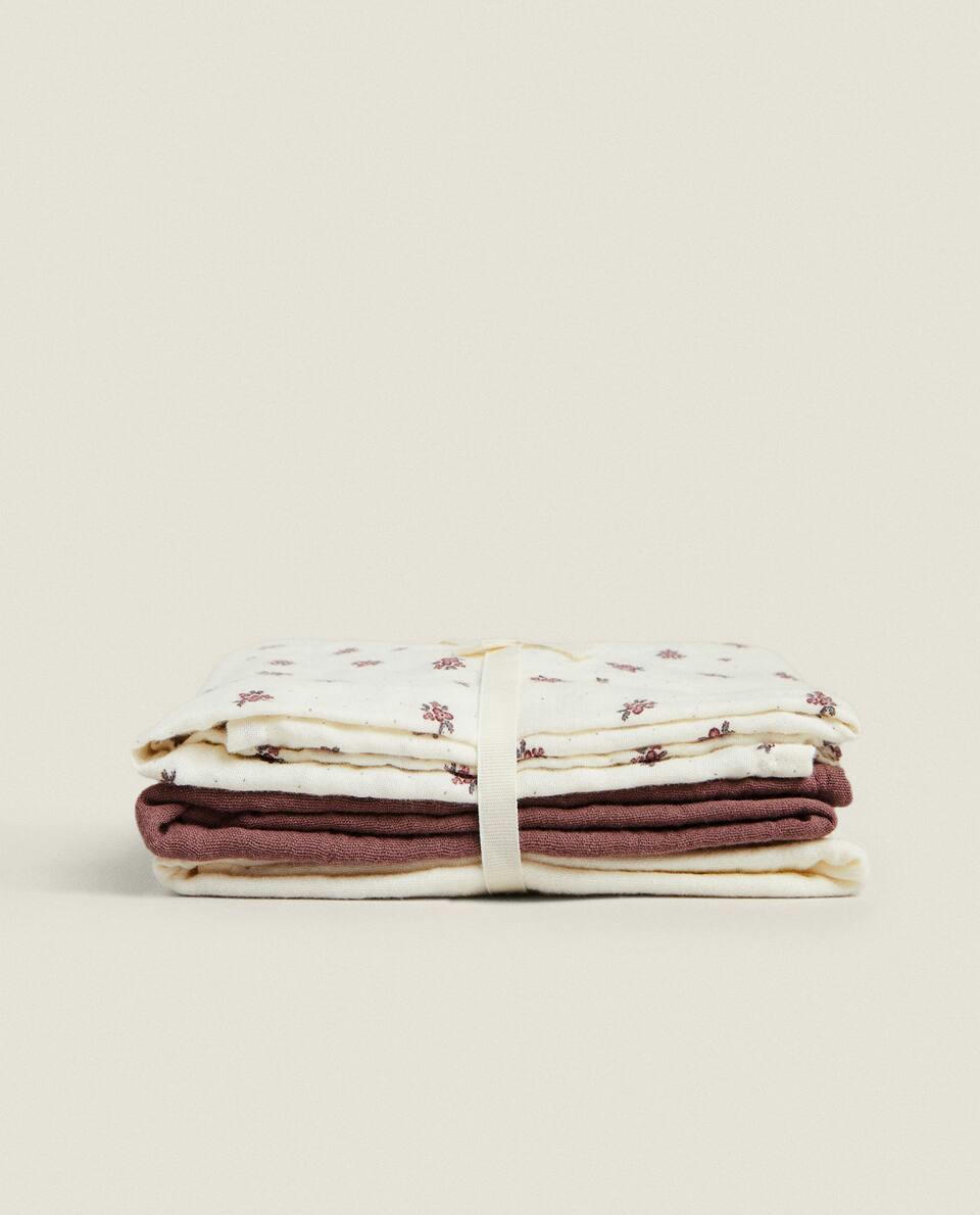 CHILDREN’S FLORAL MUSLIN CLOTH (SET OF 3)