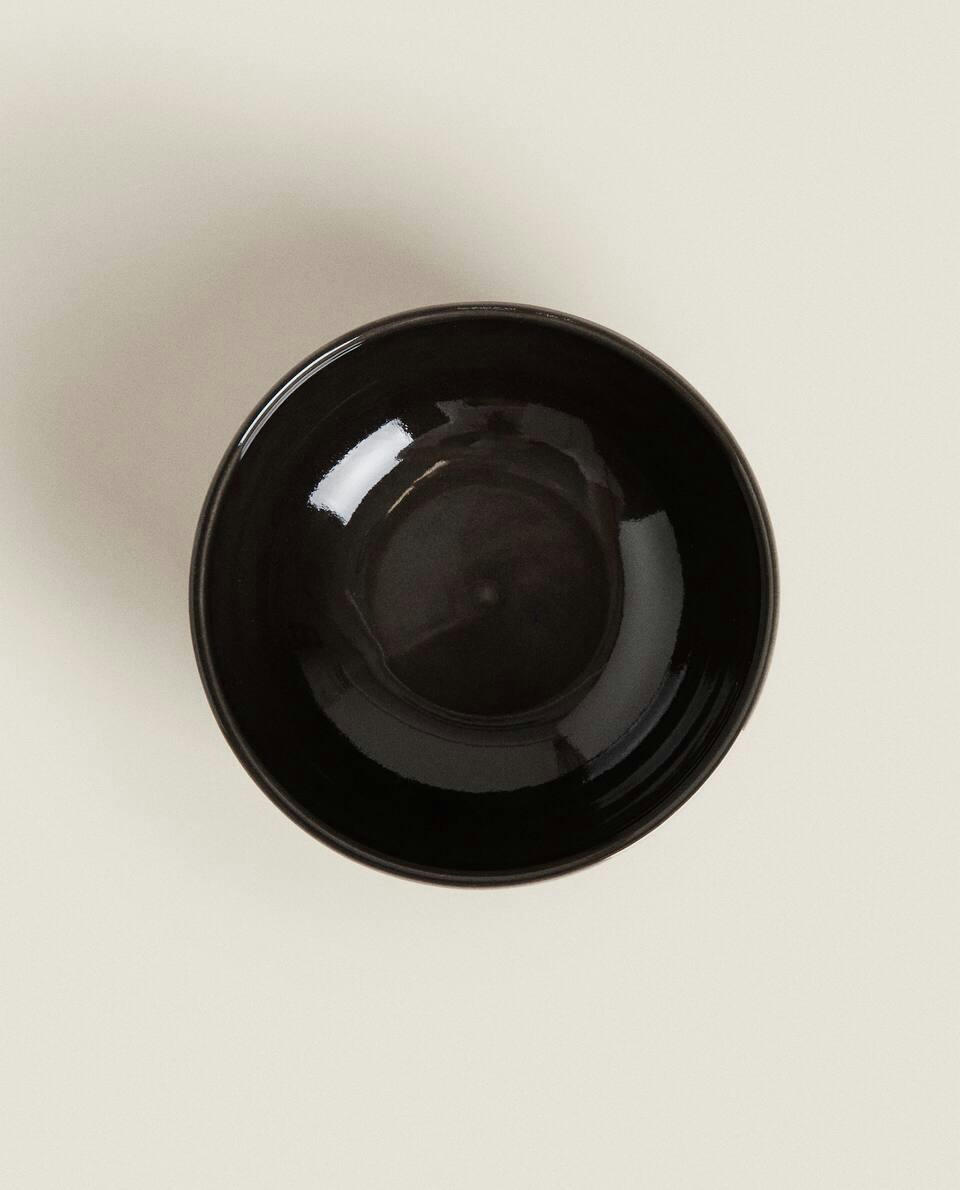 BLACK STONEWARE BOWL