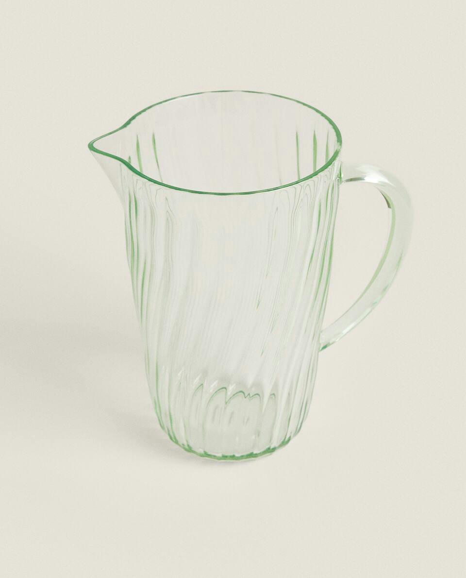 COLOURED JUG WITH LINES