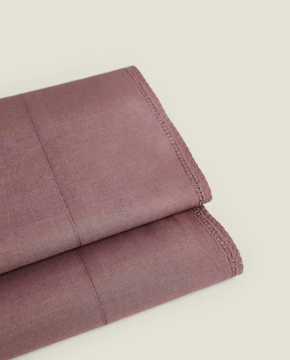 CHILDREN'S TOPSTITCHED COTTON FLAT SHEET