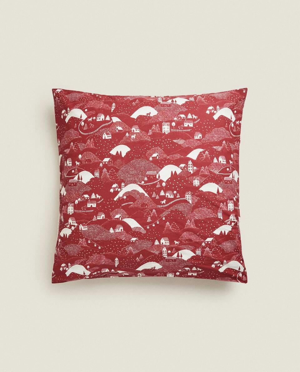 CHILDREN'S CHRISTMAS LANDSCAPE COTTON PILLOWCASE