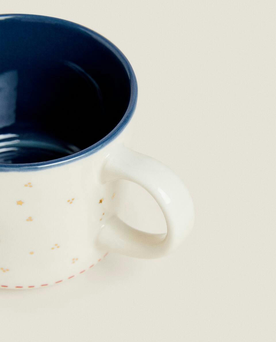 CHILDREN'S STONEWARE CHRISTMAS MUG WITH SAINT CASPAR