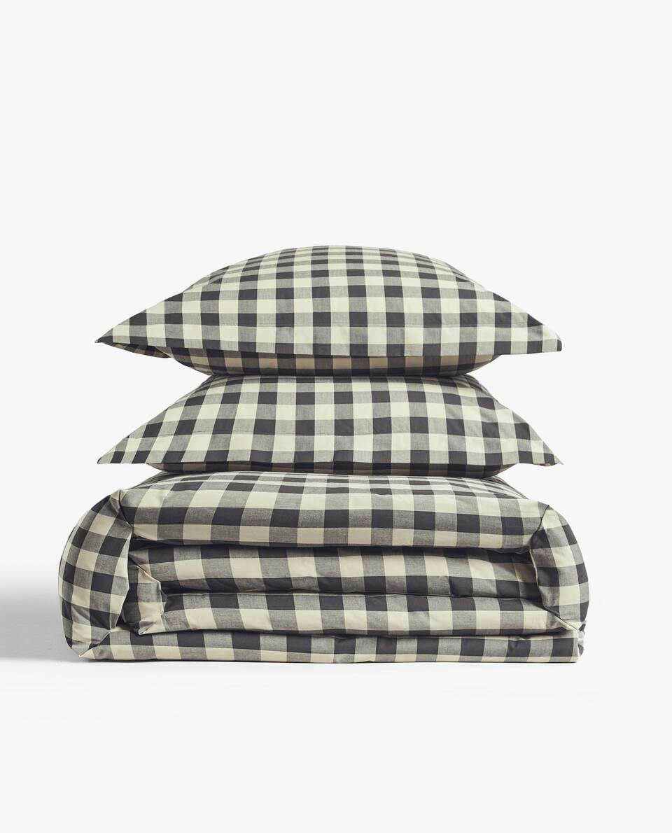 COTTON CHECK DUVET COVER