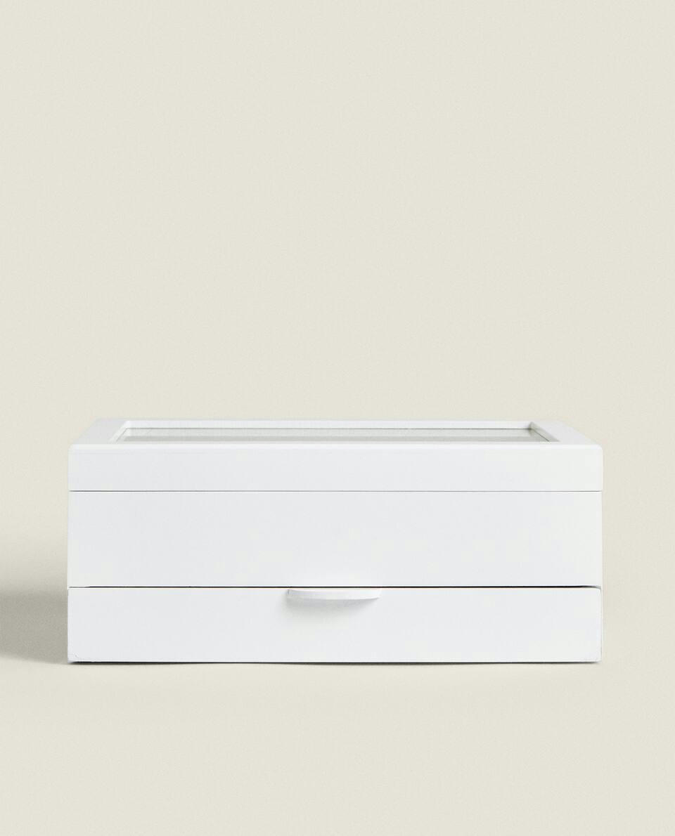 LACQUERED JEWELLERY BOX WITH DRAWER