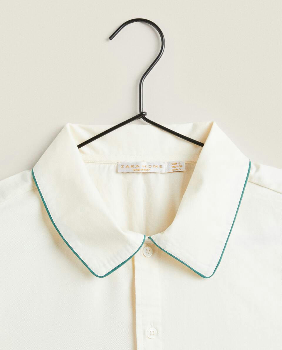 ADULT CHRISTMAS PYJAMA TOP WITH COLLAR BORDER