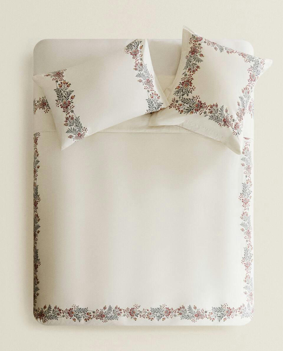 COTTON DUVET COVER WITH CHRISTMAS BORDER