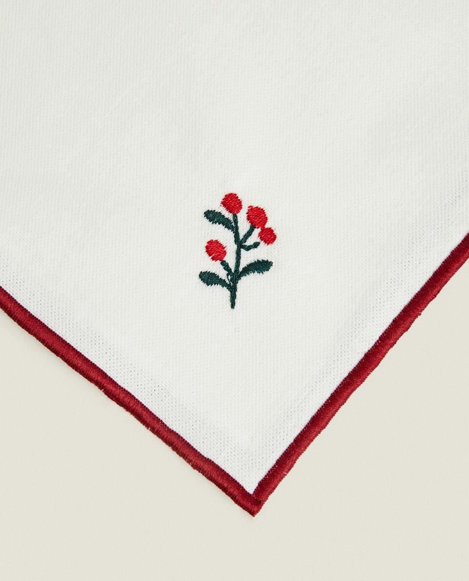 EMBROIDERED CHECK NAPKINS