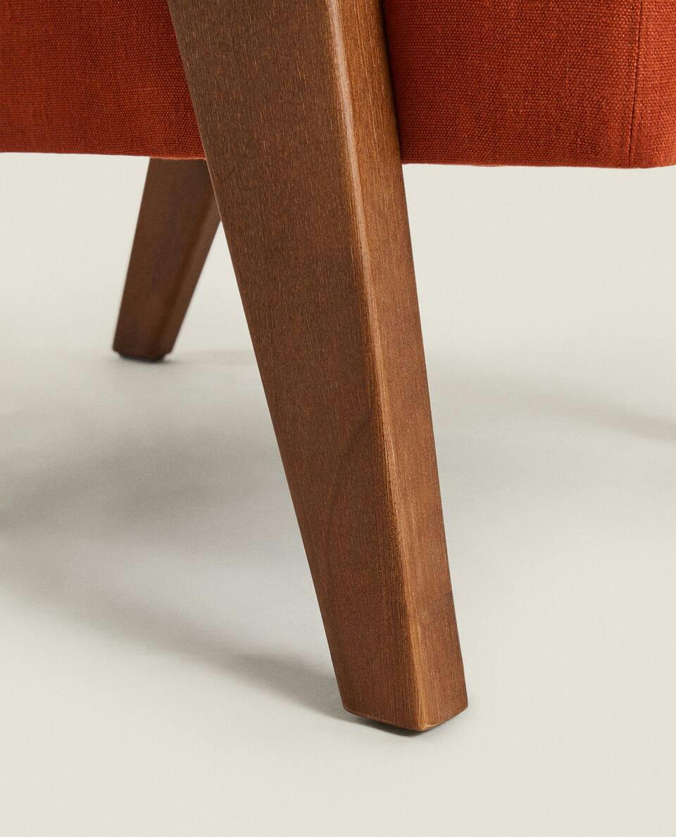 ZARA HOME BY BLASCO UPHOLSTERED WALNUT ARMCHAIR